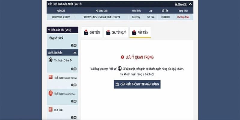 Những lưu ý cần biết khi thực hiện rút tiền Max88